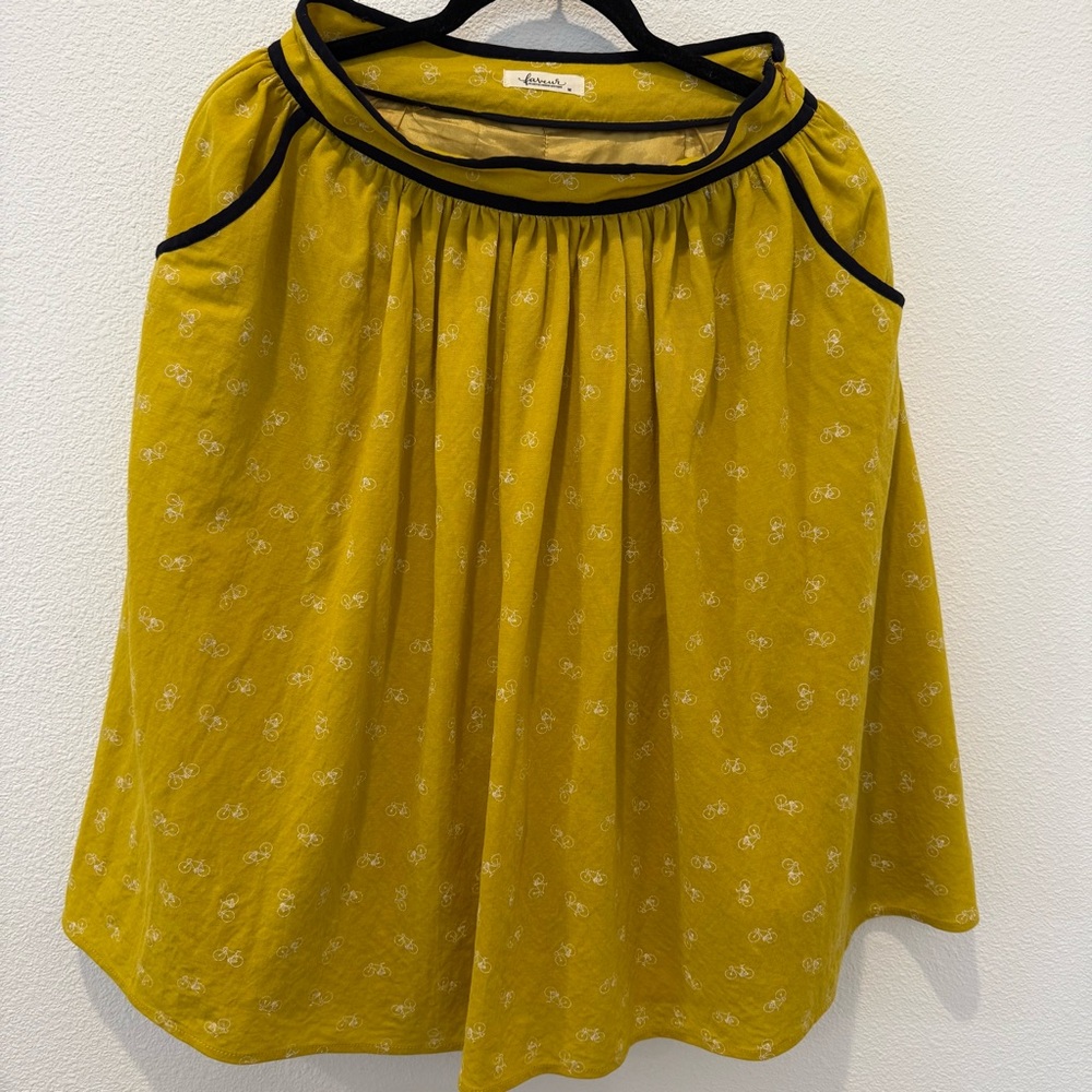 Faveur Eclectic Unique Boutique All Over Bicycle Print A-Line Skirt Vtg Inspired